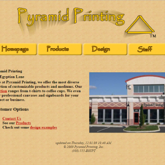 Pyramid Printing homepage